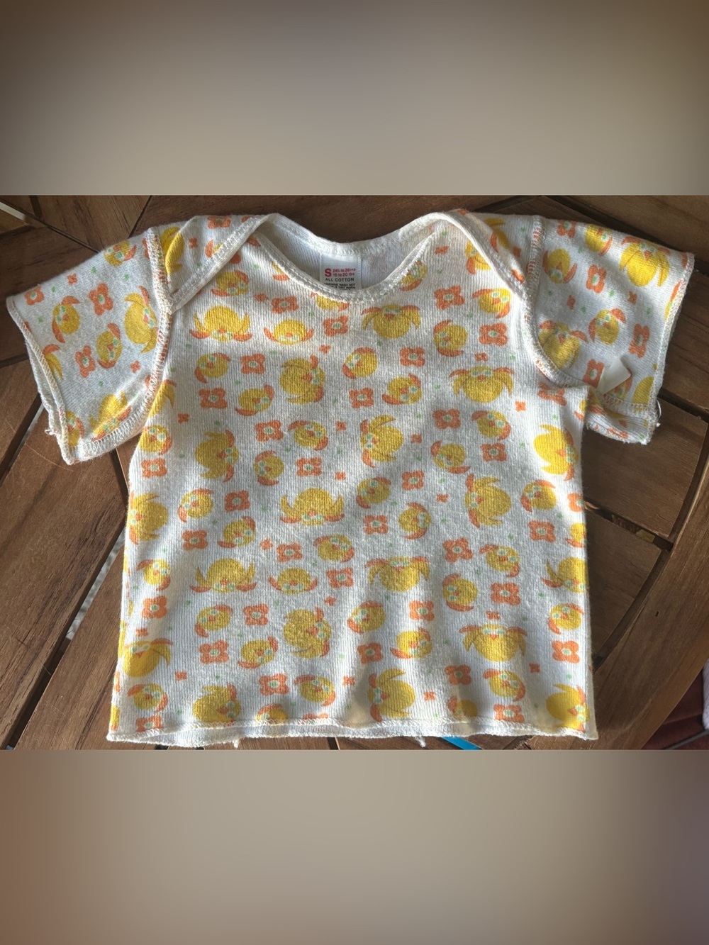 Vintage Sears Baby Chicken Layette Top 0-3M T-Shirt
